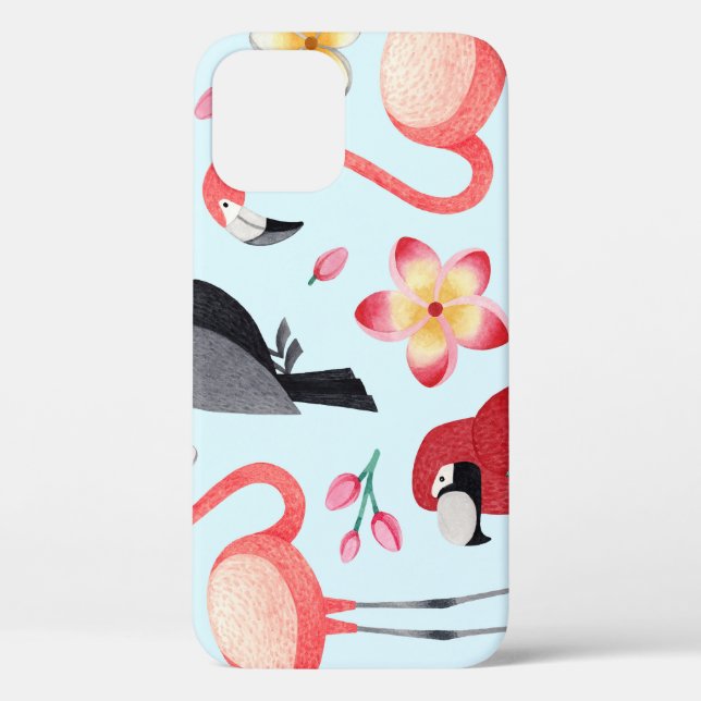 Funda De Case-Mate Para iPhone Acuarela Tropical: Fusión De Flor De Ave. (Reverso )