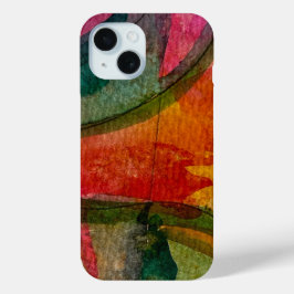 Funda Para iPhone 15 Acuarela Y Tinta Resumen Arte Expressionista