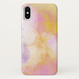 Funda Para iPhone X Acuarelas abstractas - fondo anaranjado