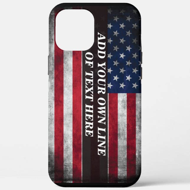 Funda De Case-Mate Para iPhone Add your text on American flag  (Reverso )