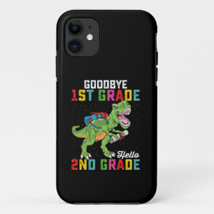 Funda Para iPhone 11 Adiós 1er Grado Hola 2do Grado T Rex Dinosaurio