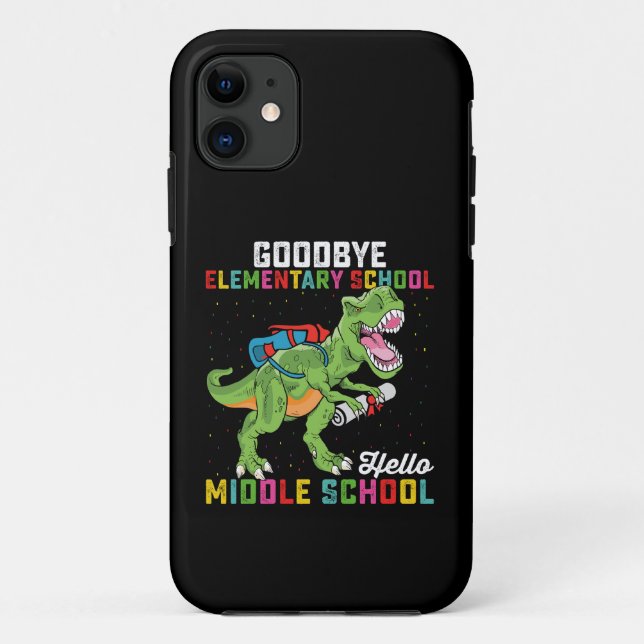 Funda De Case-Mate Para iPhone Adiós Elemental Hola escuela secundaria T Rex (Reverso)