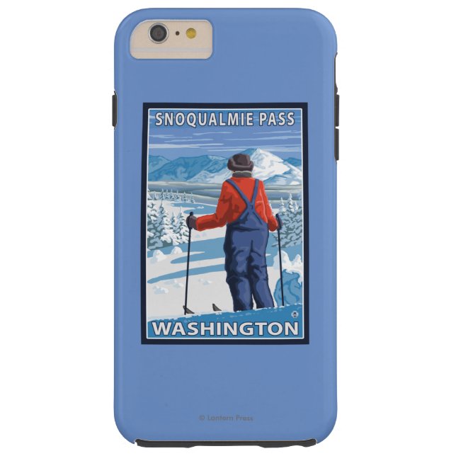 Funda De Case-Mate Para iPhone Admiración del esquiador - paso de Snoqualmie, (Reverso)