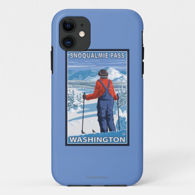 Funda De Case-Mate Para iPhone Admiración del esquiador - paso de Snoqualmie, (Reverso)