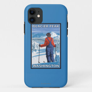 Funda Para iPhone 11 Admiración del esquiador - pico del glaciar,