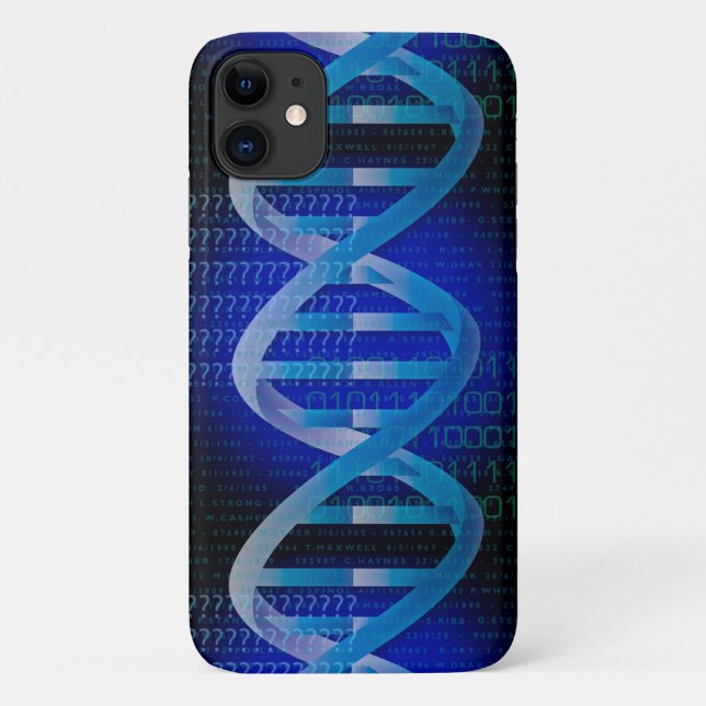 Funda De Case-Mate Para iPhone ADN ID Ciencia Azul (Reverso)