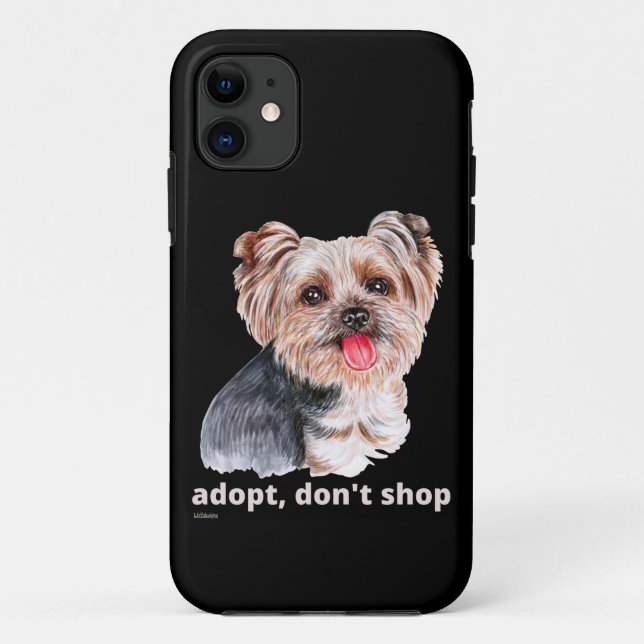 Funda De Case-Mate Para iPhone ADOPTAR, NO COMPRAR (Yorkshire Terrier) lindo perr (Reverso)