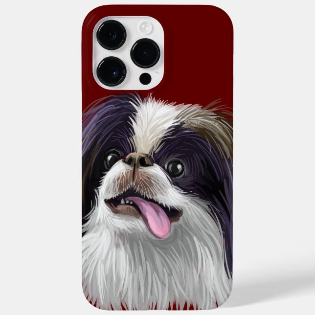 Funda De Case-Mate Para iPhone ADorable A CUARELA PERRO JAPONÉS CHIN (Reverso)