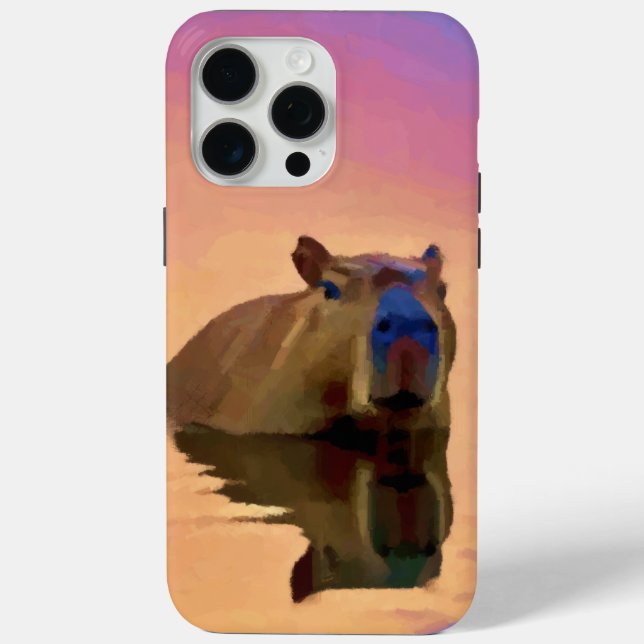 Funda De Case-Mate Para iPhone Adorable Capybara Art (Reverso )