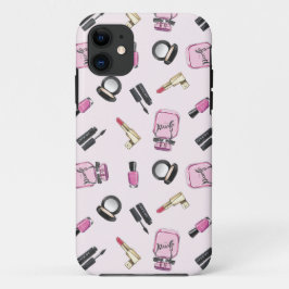 Funda Para iPhone 11 Adorable lindo pintalabios de belleza de color ros