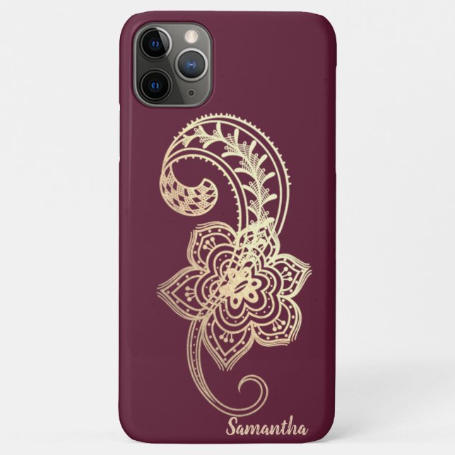 Funda De Case-Mate Para iPhone Adorable Moda Gold Paisley (Reverso)