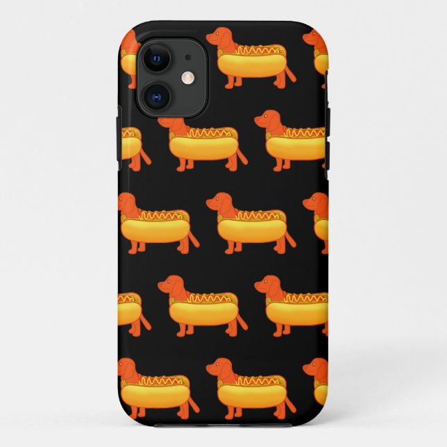 Funda De Case-Mate Para iPhone Adorable perro caliente de Dachshund (Reverso)