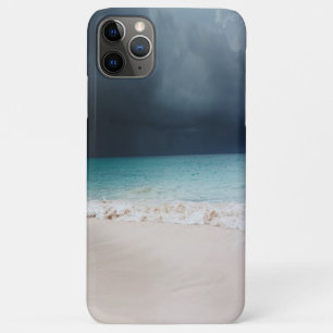 Funda Para iPhone 11 Pro Max Adorable Playa Tropical,Olas de Arena,Nubes