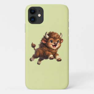 Funda Para iPhone 11 Adorables Bisontes Corriendo Juguetonamente con Al