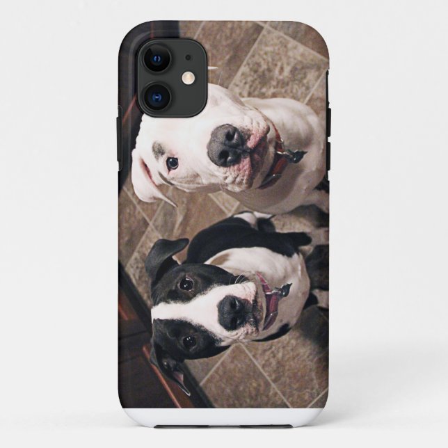 Funda De Case-Mate Para iPhone adorables cachorros de pitbull perros (Reverso)
