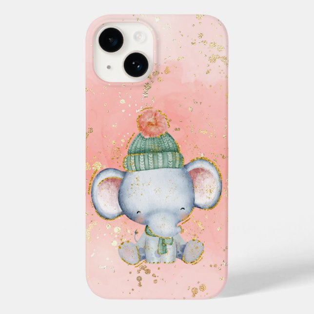 Funda De Case-Mate Para iPhone Adorables Navidad Baby Elephant (Reverso )