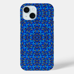 Funda Para iPhone 15 Adorno azul multicolor abstracto