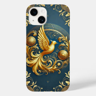 Funda Para iPhone 14 De Case-Mate Adorno Dorado con Motivo de Ave