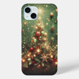 FUNDA PARA iPhone 15 MINI ADORNOS ROJOS VERDES DORADOS PLATEADOS NAVIDEÑOS
