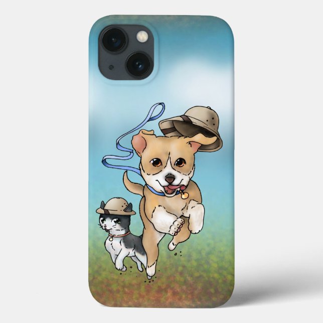 Funda De Case-Mate Para iPhone Adventure Pup y Kitty (Reverso)