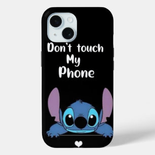 Funda Para iPhone 15 Advertencia divertida de "No toques mi teléfono"