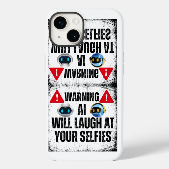 Funda De Case-Mate Para iPhone Advertencia: IA se reirá de tus Selfies.w (Reverso )
