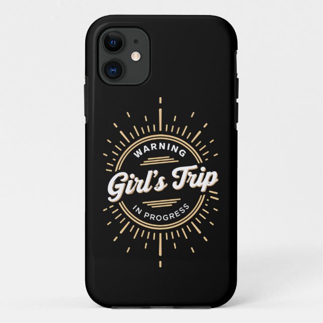 Funda De Case-Mate Para iPhone Advertencia Viaje de Chicas en Progreso Vacaciones (Reverso)