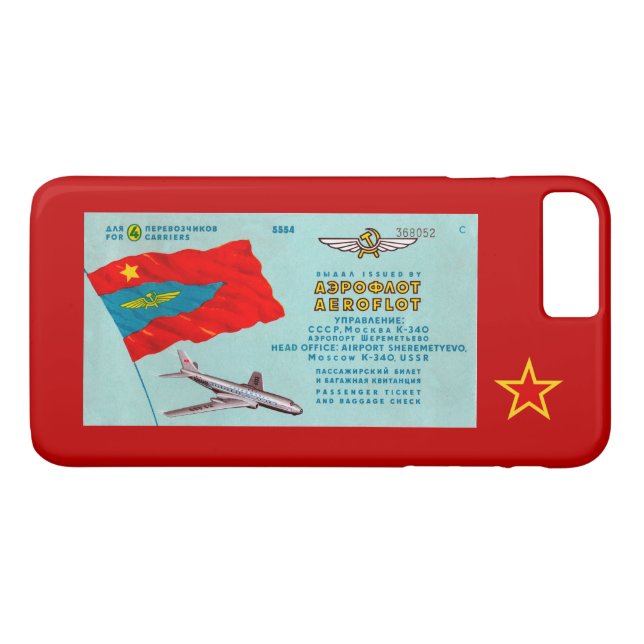 Funda De Case-Mate Para iPhone Aeroflot Passenger Ticket (Reverso (horizontal))