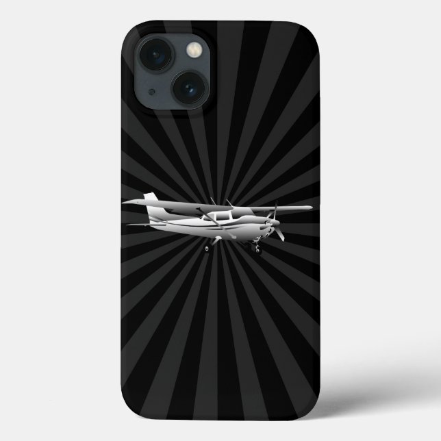 Funda De Case-Mate Para iPhone Aeronave Classic Cessna Silhouette Flying Sunburst (Reverso)