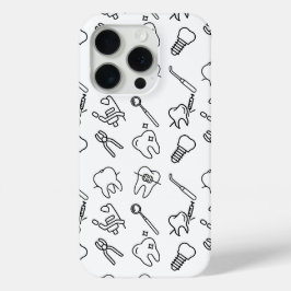 Funda Para iPhone 15 Pro Aesthetic Minimalist Dental Icons Pattern iPhone C
