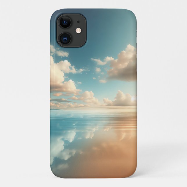 Funda De Case-Mate Para iPhone Aesthetic Sky Reflection on Calm Water - Dreamy Bl (Reverso)