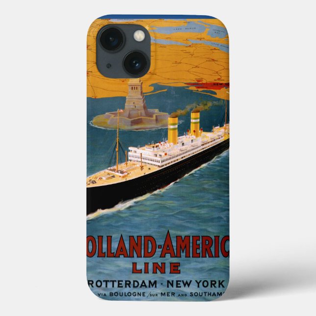 Funda De Case-Mate Para iPhone Afiche de cosecha de la línea Holland America (Reverso)