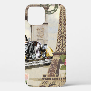 Funda Para iPhone 12 Afiche de la época de París.