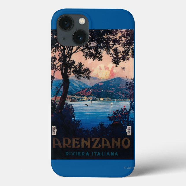 Funda De Case-Mate Para iPhone Afiche de viaje de la Riviera italiana (Reverso)