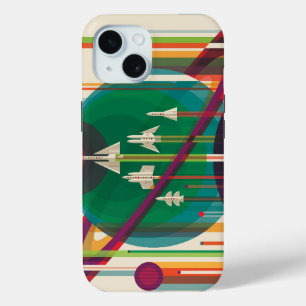Funda Para iPhone 15 Afiche de viaje en el espacio retro - Grand Tour d