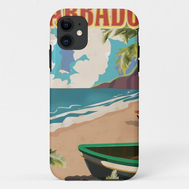 Funda De Case-Mate Para iPhone Afiche de viajes de Barbados (Reverso)