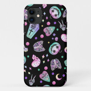 Funda Para iPhone 11 Afiche y cementerio gótico pastel de Halloween