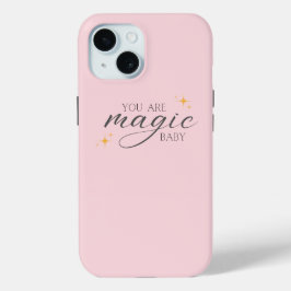 Funda Para iPhone 15 Afirmación mágica rosada de Cute