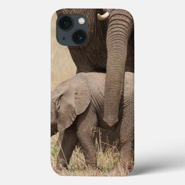 Funda De Case-Mate Para iPhone African Baby Elephant with Mother (Reverso)