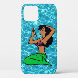 Funda Para iPhone 12 afro latina mermaid océano
