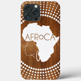 Funda Para iPhone 13 Pro Max AFRoCA FEMALE Afro plus Africa Madera Grain look