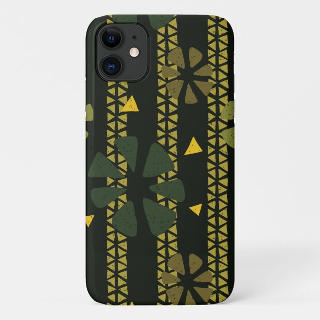 Funda De Case-Mate Para iPhone Afrodescendientes de la etnia verde marrón (Reverso)