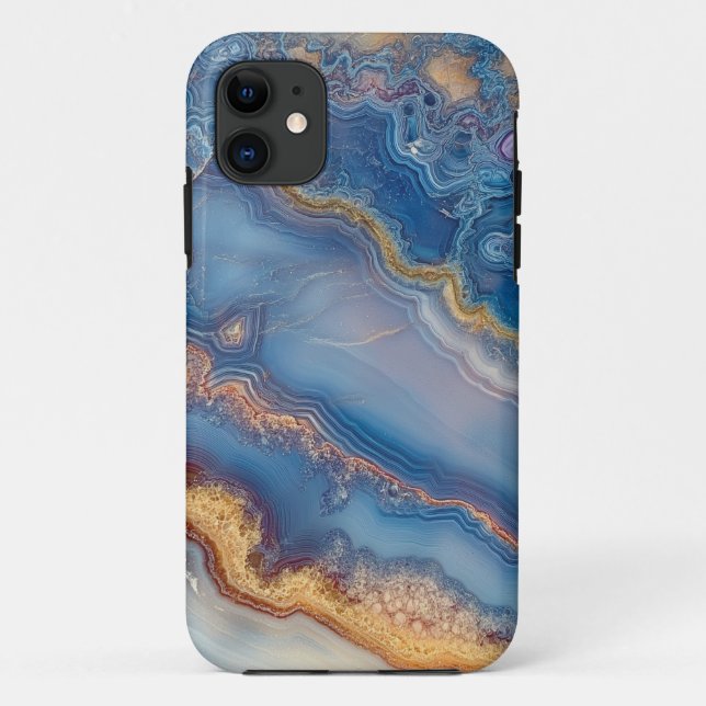 Funda De Case-Mate Para iPhone Agante de encaje azul (Reverso)