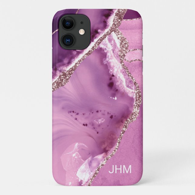 Funda De Case-Mate Para iPhone Ágata Púrpura Elegante (Reverso)