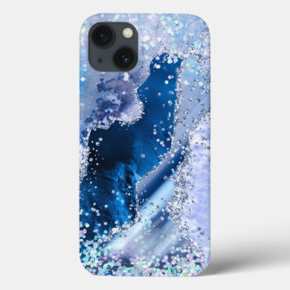 Funda Para iPhone 13 Agato azul de moda con espárragos opalescentes