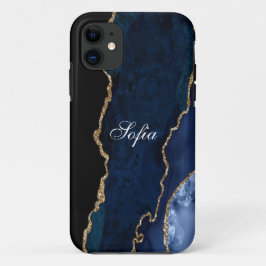 Funda Para iPhone 11 Agato azul y negro personalizado
