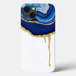 Funda Para iPhone 13 Agato de oro y azul de zafiro