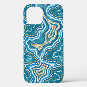 Funda Para iPhone 12 Pro Agato gráfico de oro azul