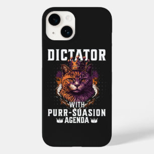 Funda Para iPhone 14 De Case-Mate Agenda de Persuasión Gato Mandón Divertido