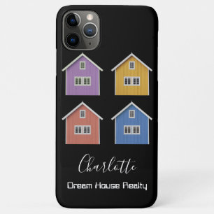 Funda Para iPhone 11 Pro Max Agente de bienes raíces negro moderno